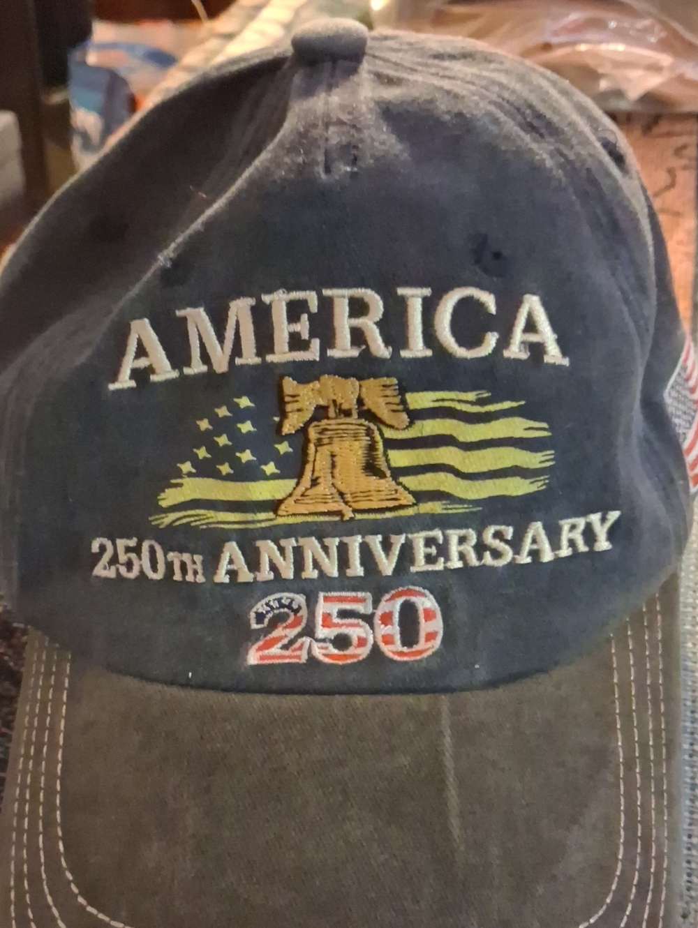 America 250th Anniversary Embroidered Navy Baseball Cap